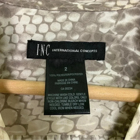 INC  International Concepts Animal Print Blouse - Picture 8 of 9